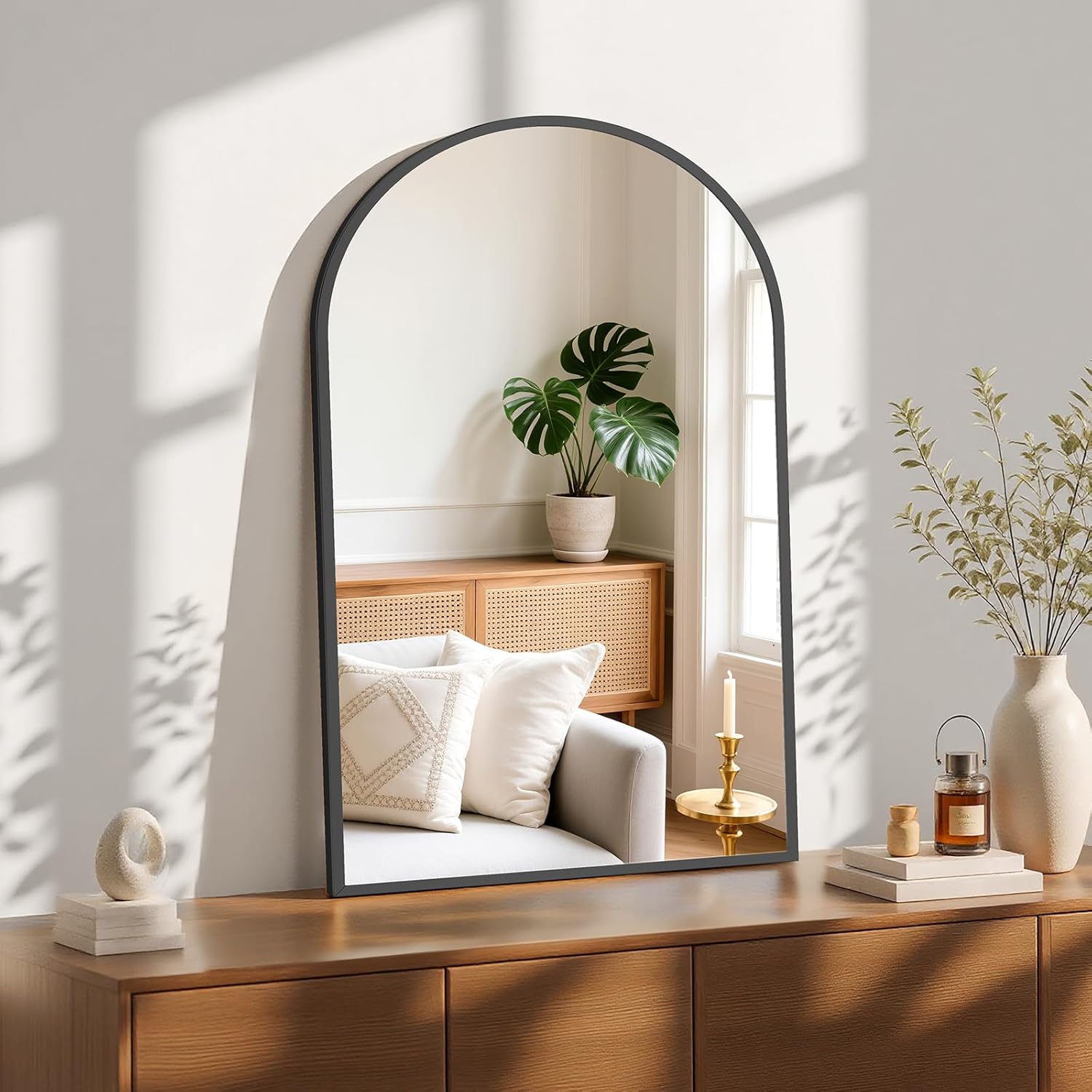 Arched Black Bathroom Mirrors