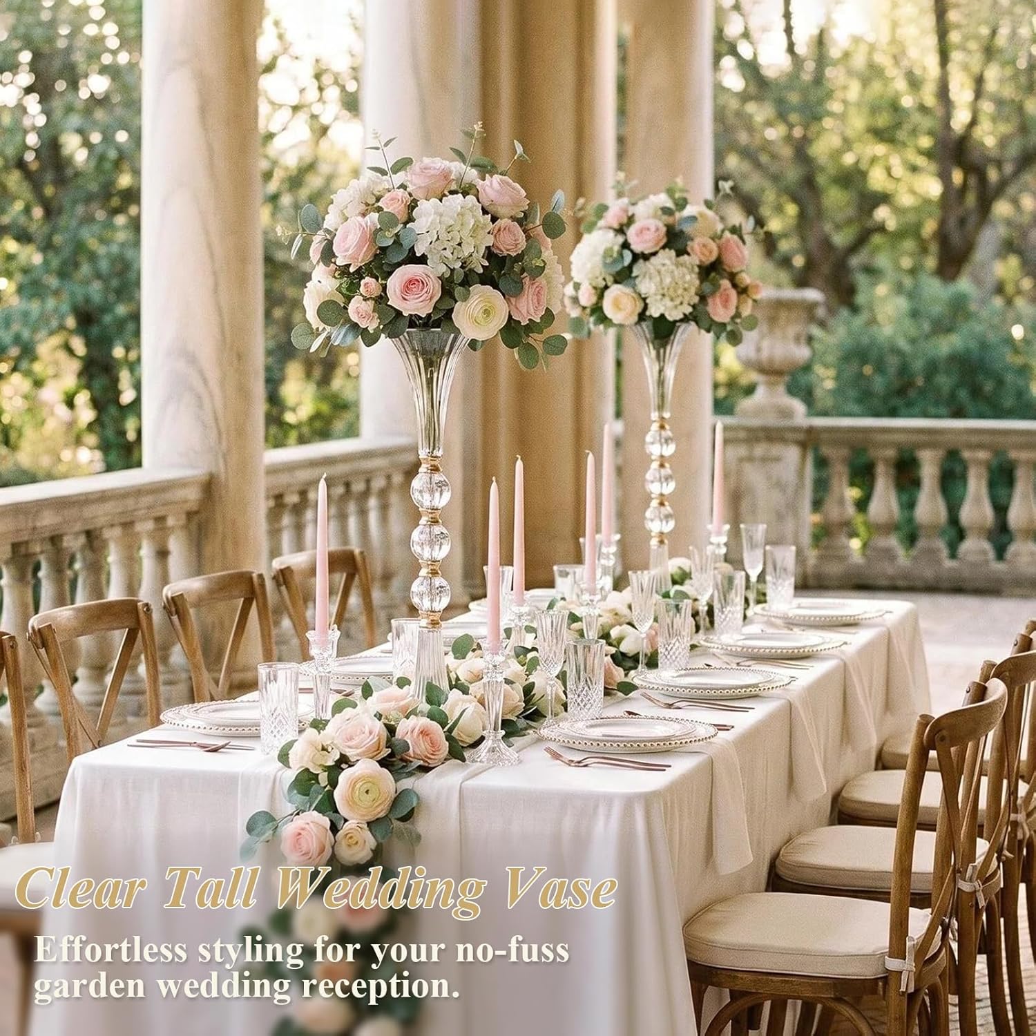 Clear Acrylic Trumpet Vases