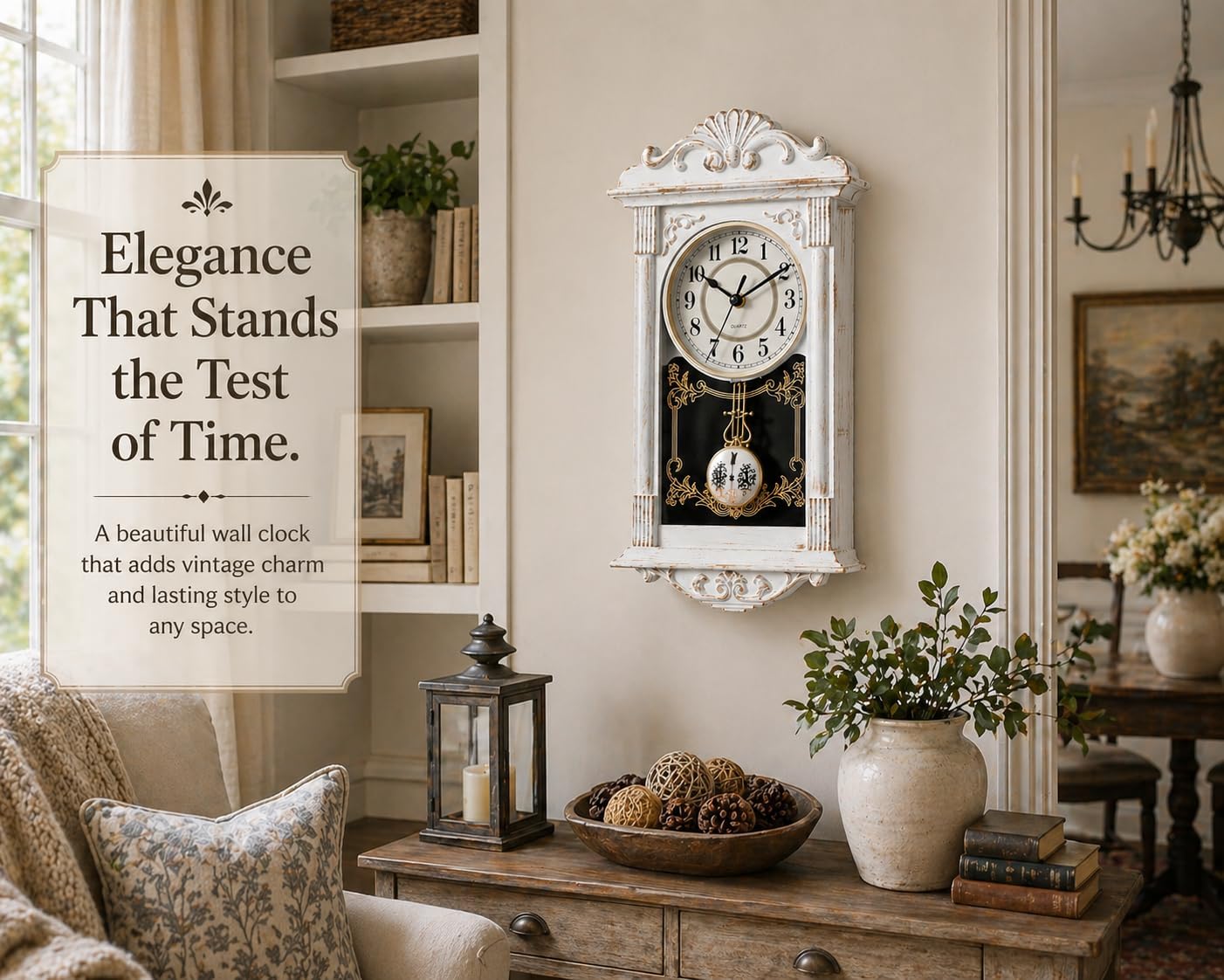 Clockswise Vintage Grandfather-Style Wall Clock