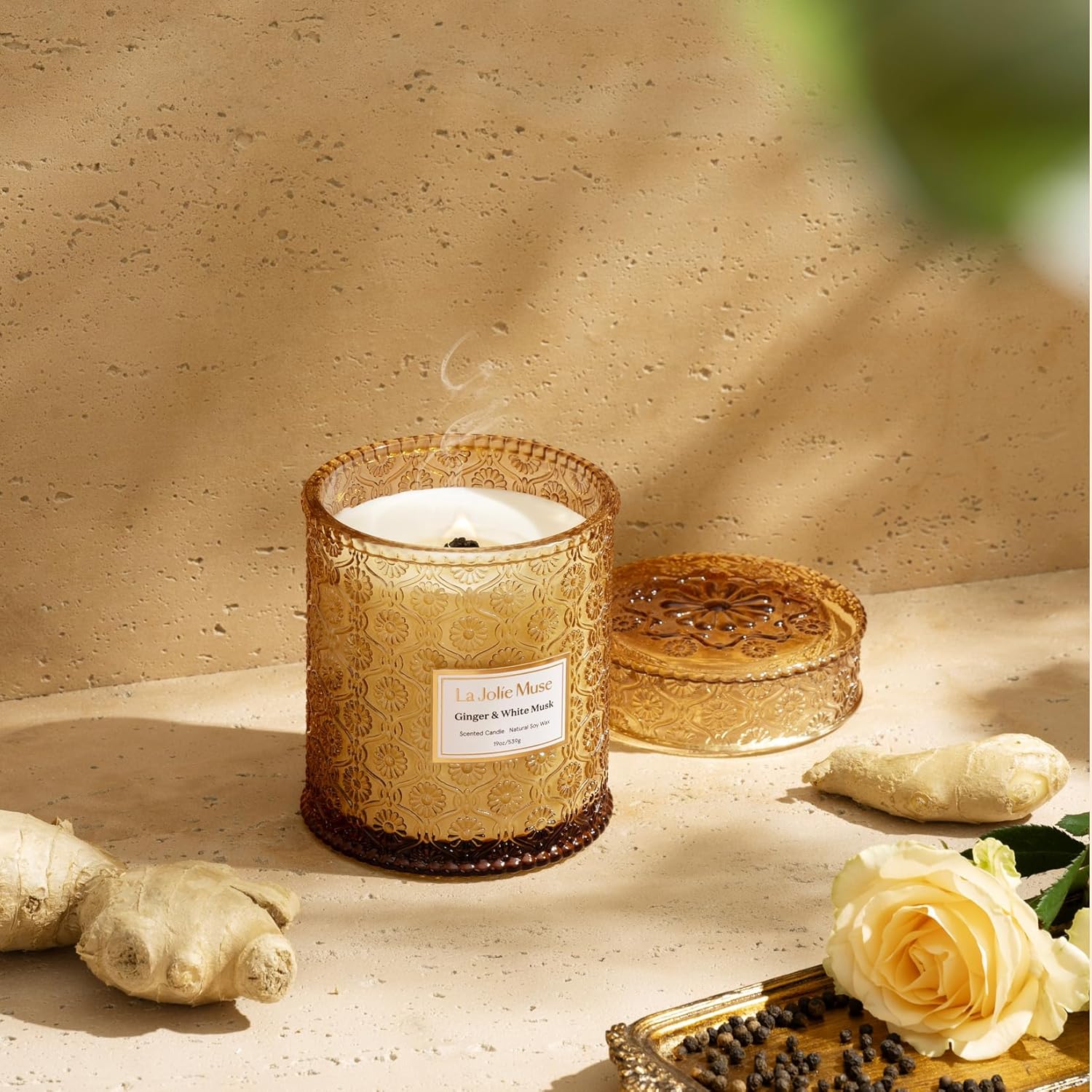 Ginger & White Musk Candle